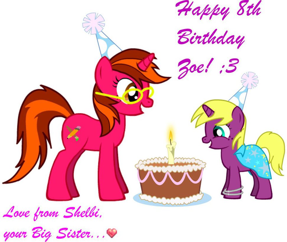 972x822 Happy 8th Birthday, Little Sister By Shelbi Cat