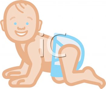350x294 Image Of A Happy Baby Crawling In A Vector Clip Art Illustration