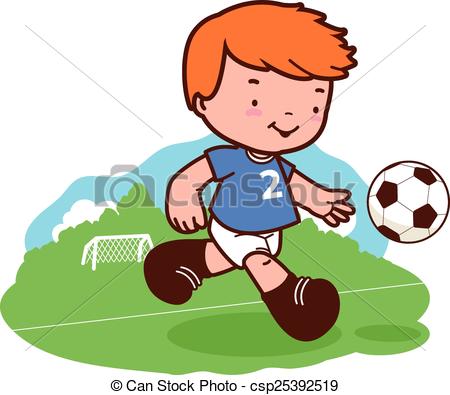450x395 Boy Playing Soccer. A Happy Child Soccer Player Plays Vector