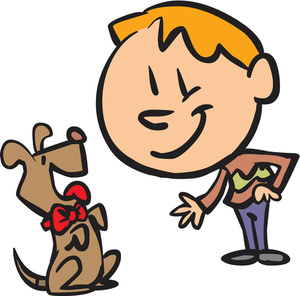 300x296 Man With Dog Clipart