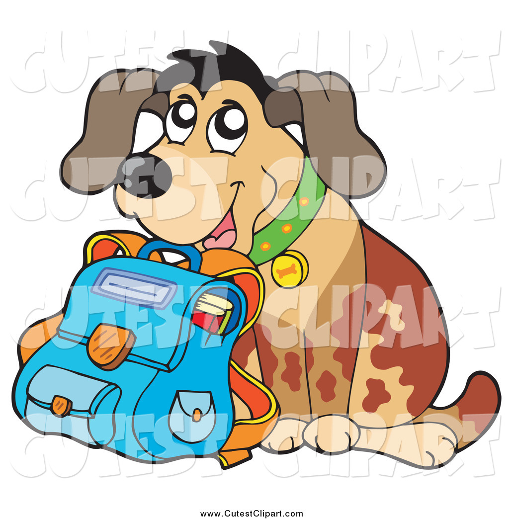 1024x1044 Vector Clip Art Of A Happy Dog With A School Bag By Visekart