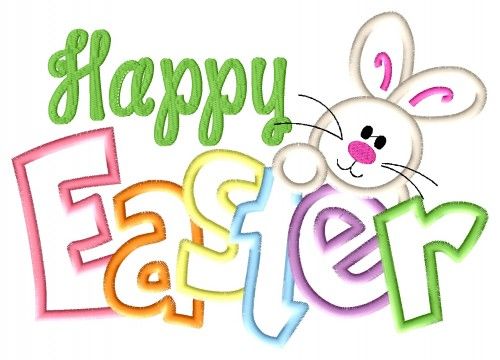 500x360 Happy Easter Bunny Happy Easter Bunny Applique Embroidery Design
