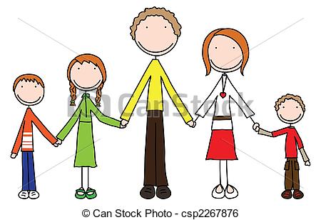 450x308 Happy Family Of Five Stock Illustration