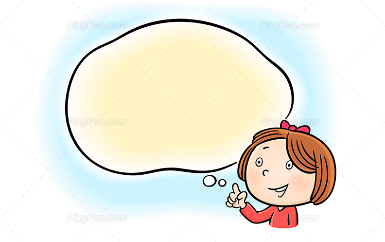 792x497 Thinking Student Clipart Happy Little Girl Pointing