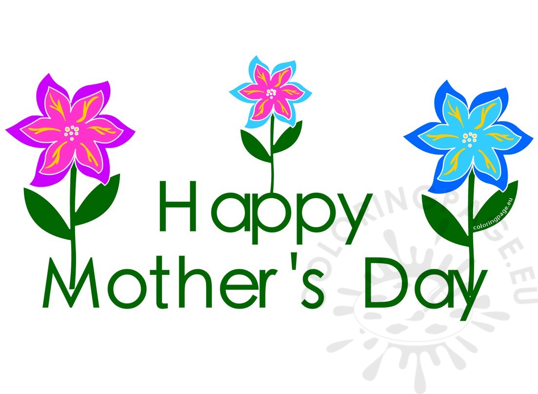 1103x807 Clipart Mothers Day 2017 Flowers Coloring Page