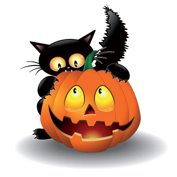600x600 Haunted Clipart Halloween Cat