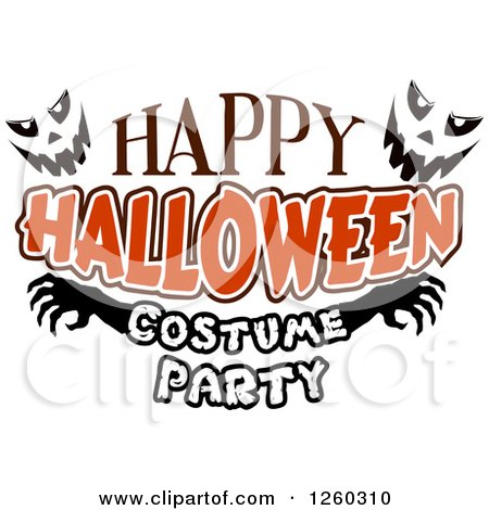 450x470 Clipart Of Jackolantern Faces With Happy Halloween Costume Party