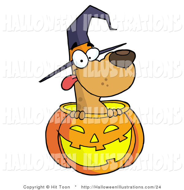 600x620 Halloween Clip Art Of A Happy Brown Dog In A Carved Jack O Lantern
