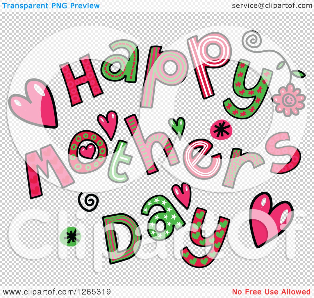 1080x1024 Clipart Of Colorful Sketched Happy Mothers Day Text