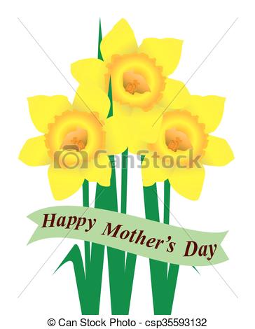 364x470 Daffodil Mom. Daffodils Mother's Day Card Vectors