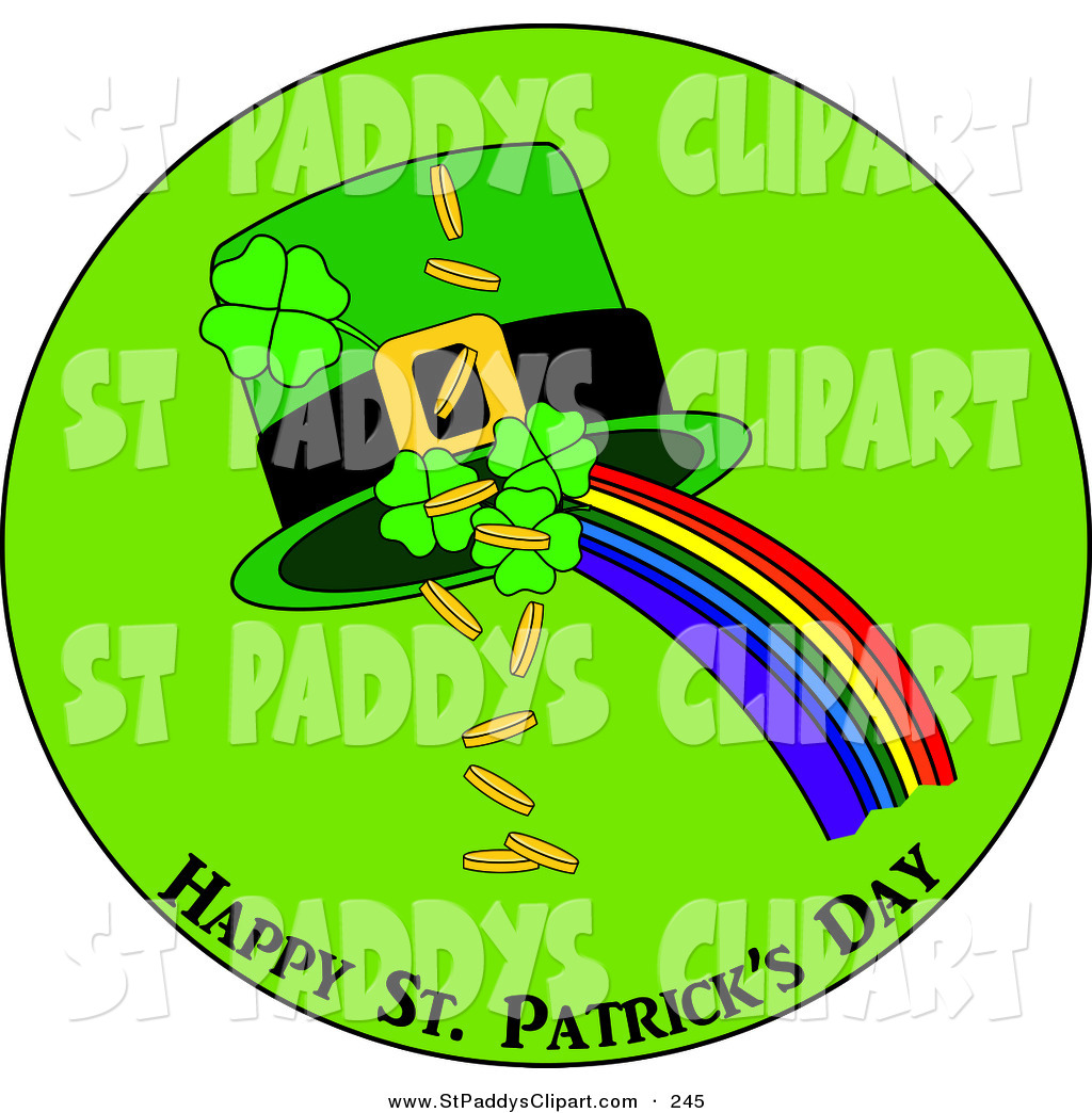 1024x1044 Clip Art Of A Happy Saint Patrick's Day Greeting Of Clovers, Gold