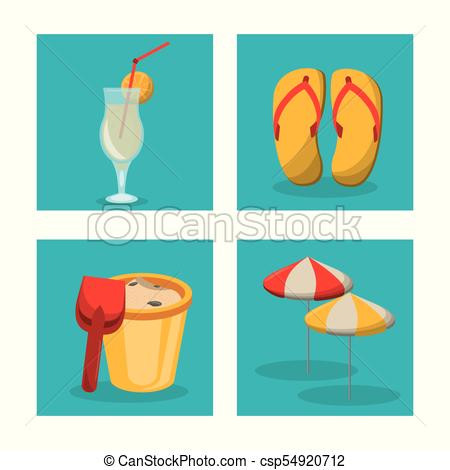 450x470 Happy Summer Traveling Template With Beach Summer Vector Clip