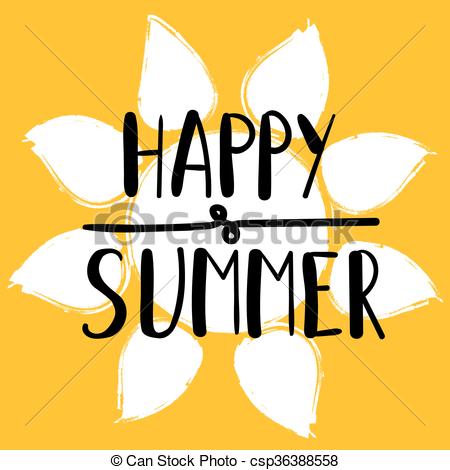 450x470 Hand Lettering Art Piece Happy Summer On The Background
