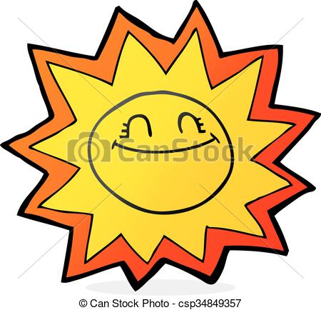 450x434 Happy Cartoon Sun. Happy Freehand Drawn Cartoon Sun Clipart Vector