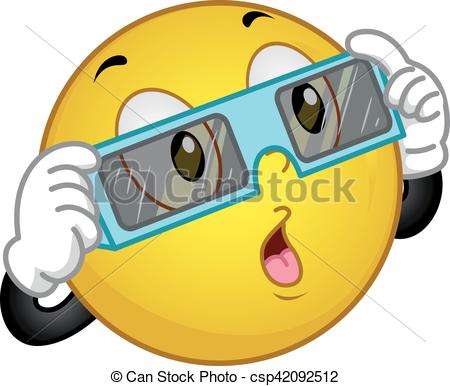 450x386 Smiley Eclipse Sun Glass. Mascot Illustration Of A Happy Vector