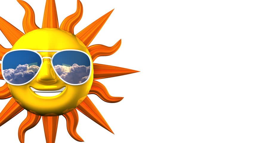 852x480 Sun With Sunglasses Happy Sun Clipart