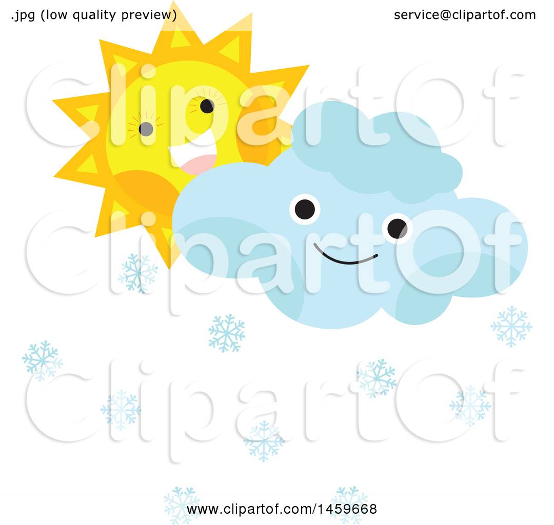 1080x1024 Clipart Of A Happy Sun And Snow Cloud Emoji