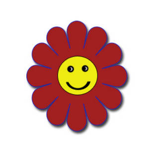 300x300 Free Clipart Picture Of A Red And Yellow Happy Face Flower
