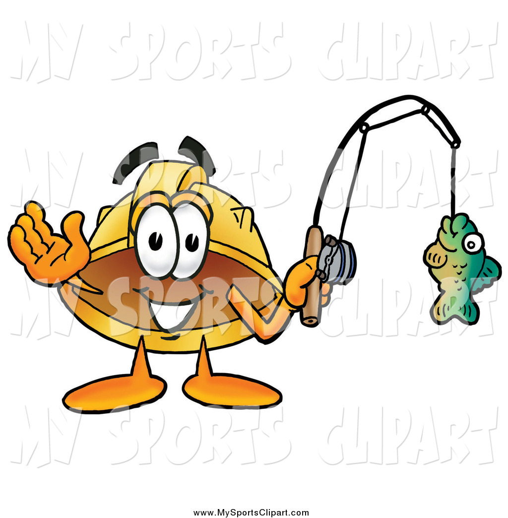 1024x1044 Sports Clip Art Of A Hard Hat Fishing And Waving By Toons4biz
