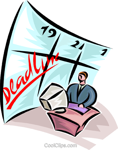 379x480 Man Working Hard To Meet A Deadline Royalty Free Vector Clip Art