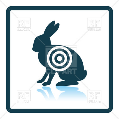 400x400 Shadow Reflection Design Of Hare Silhouette With Target Icon