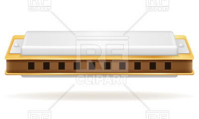 400x240 Harmonica Wind Musical Instrument Isolated On White Background