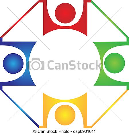 450x468 Teamwork Harmony Design Logo Vector Clip Art