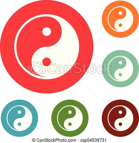 450x462 Ying Yang Symbol Of Harmony And Balance Icons Circle Set