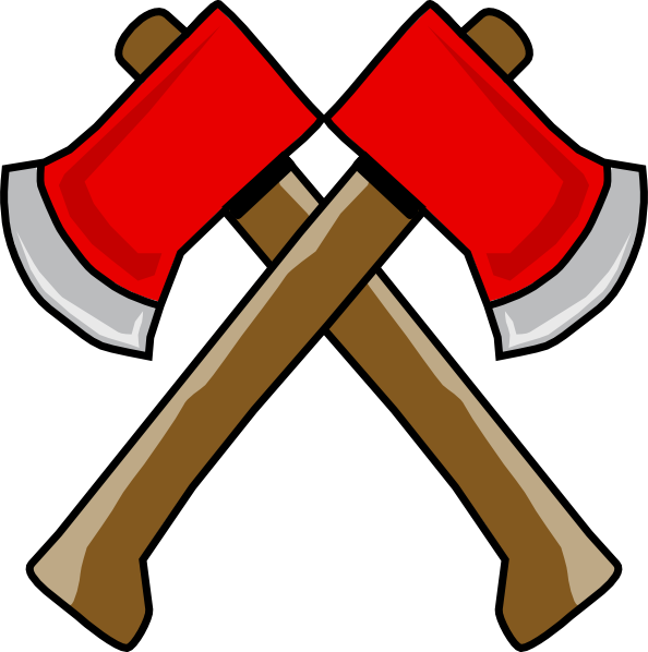 594x598 Double Hatchet Clip Art