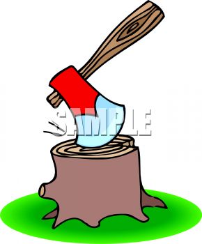 290x350 Hatchet Stuck In A Stump