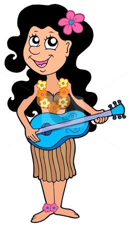 259x450 Hawaiian Musician Girl Stock Vector