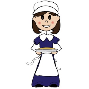 300x300 Cornbread Clipart Image A Pilgrim Woman With Short Brown Hair