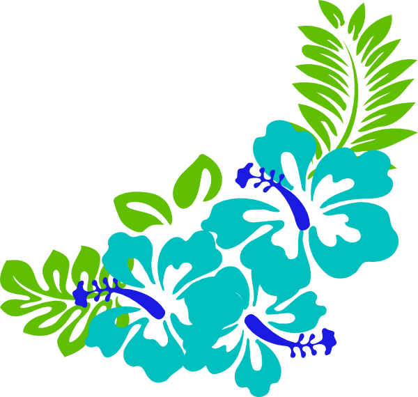 600x570 Tropical Leaves Clipart Blue Green Tropical Flowers Clip Art