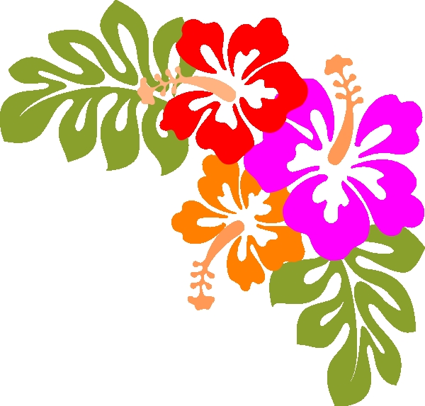 600x573 Flower Themed Clipart Hawaiian Party Clipart Clipart Kid Digital