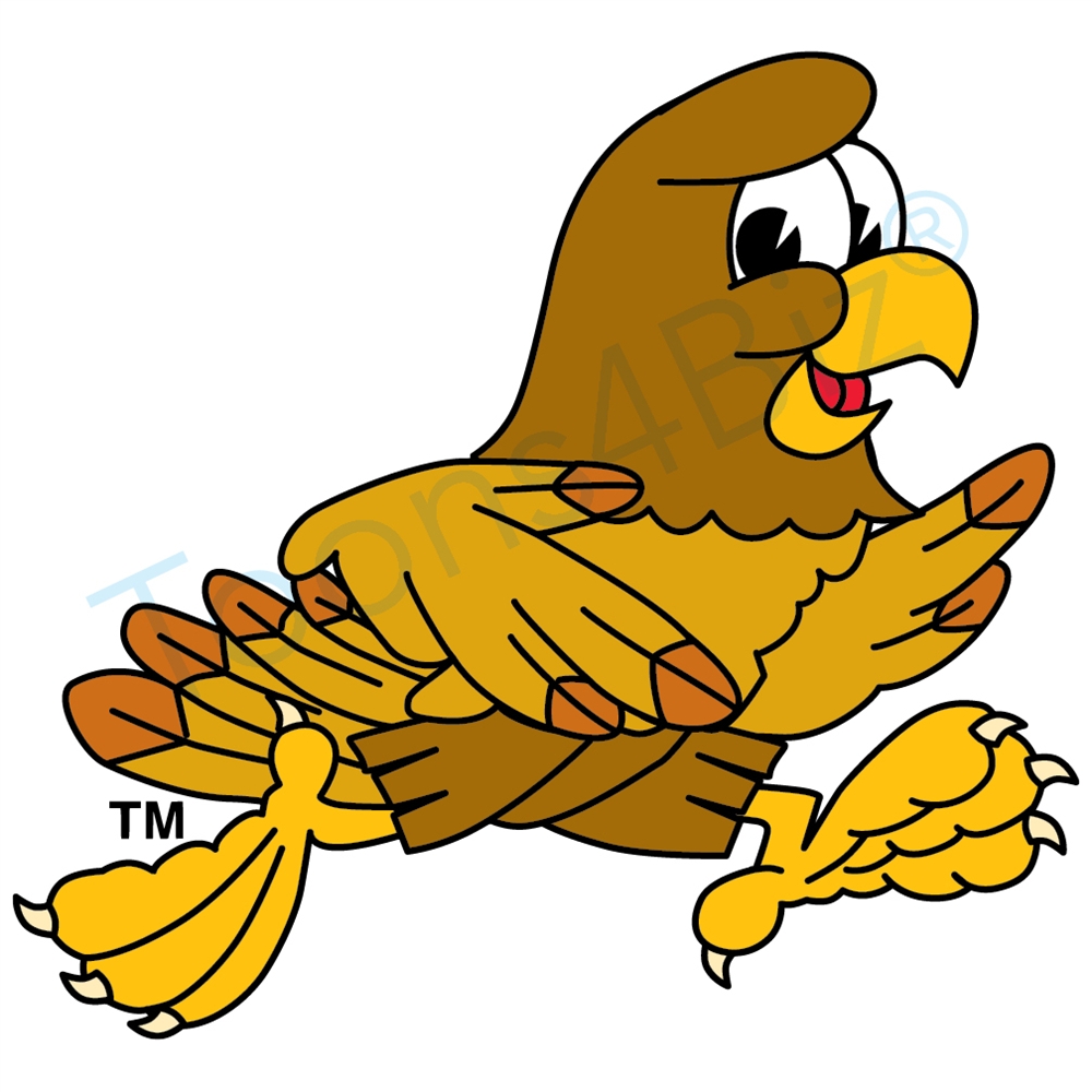 1000x1000 Hawk Mascot Running Clip Art Clip Art Graphic