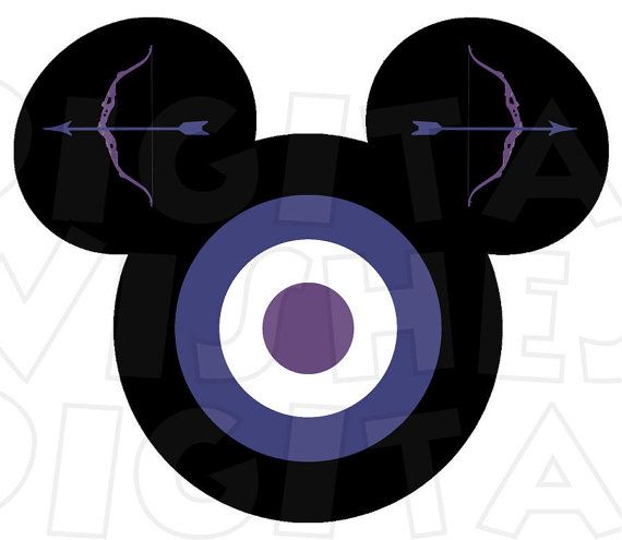 570x495 Hawkeye Avengers Mickey Mouse Head Digital Iron On Transfer Clip