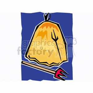 300x300 Royalty Free Haystack And Pitchfork 128518 Vector Clip Art Image