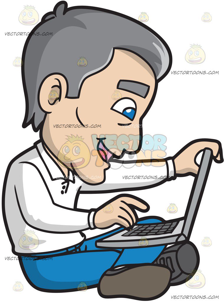 759x1024 A Mature Man Finding Something He Needs Over The Internet Cartoon