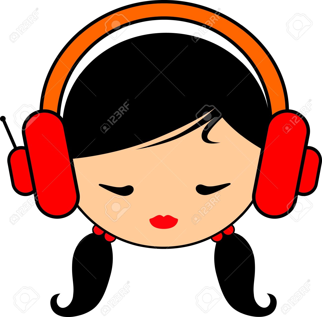 1300x1278 Woman With Headphones On Clipart