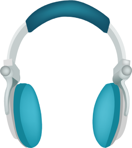 534x601 Blue Headphones Clip Art