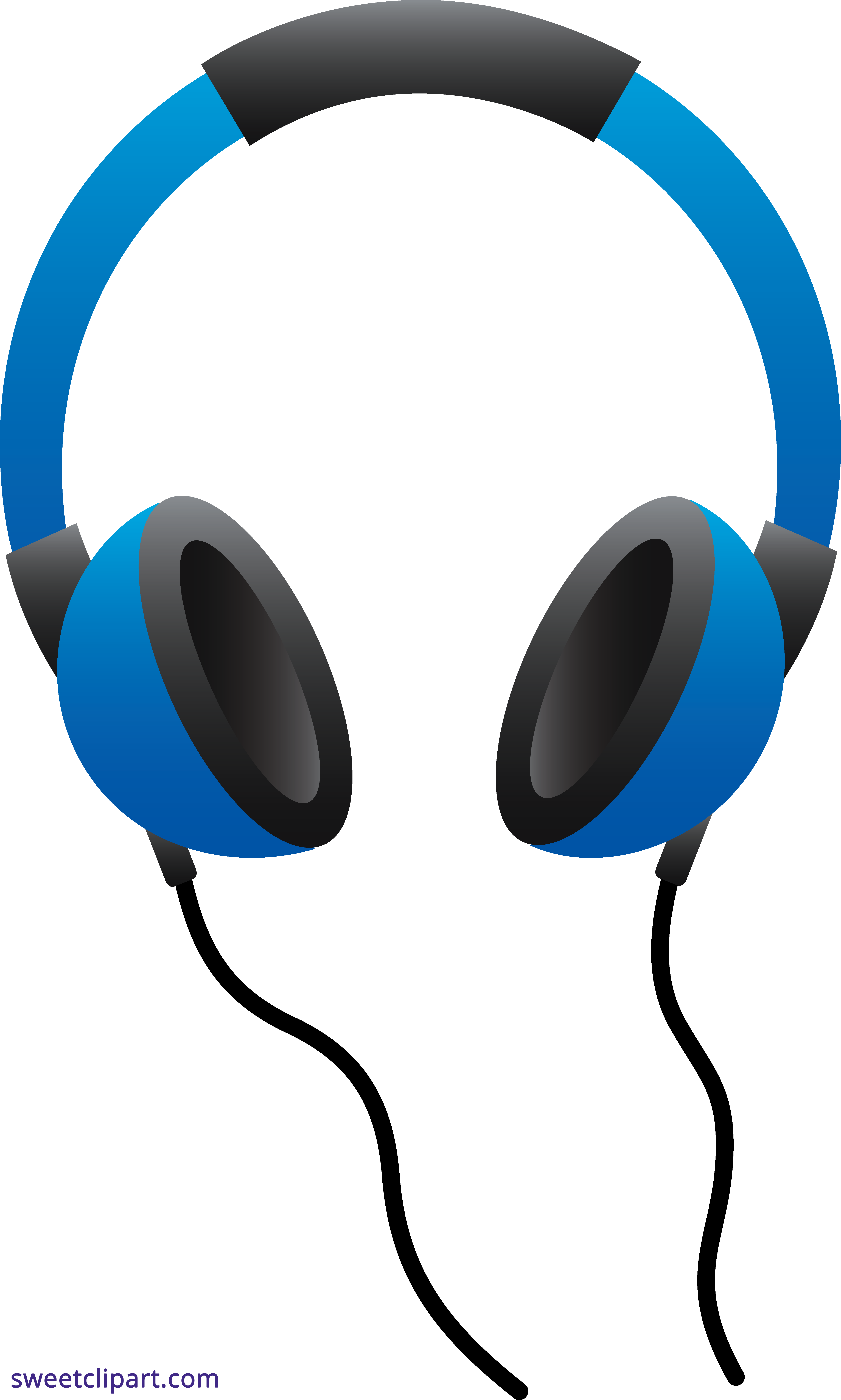 4746x7893 Blue Headphones Clipart