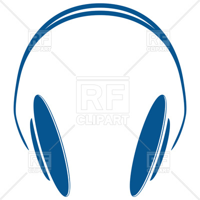 400x400 Blue Simple Headphones Royalty Free Vector Clip Art Image