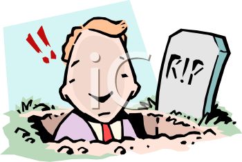 350x235 Guy Deep In A Freshly Dug Grave With A Headstone