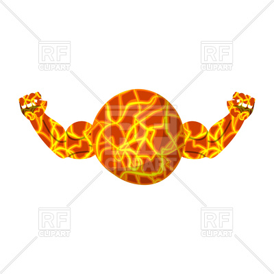 400x400 Mars Strong. Fitness Health Of Planet. Royalty Free Vector Clip