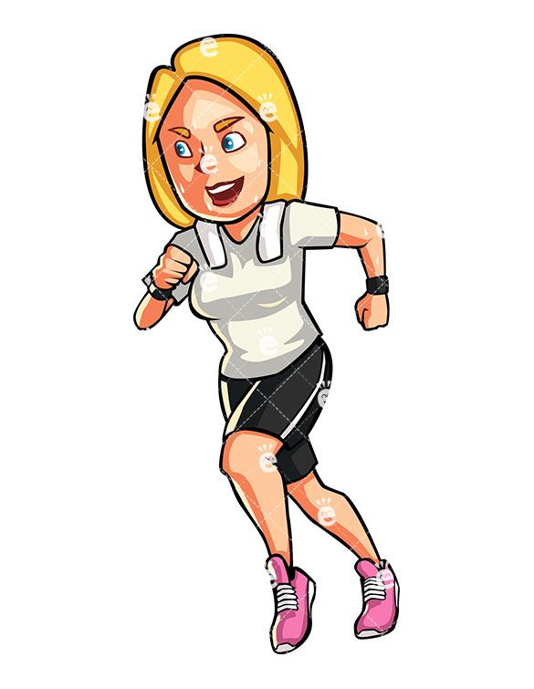 585x755 A Blonde Woman Jogging