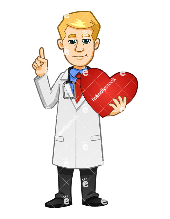 585x755 Doctor Smiling While Holding Healthy Heart And Pointing Up