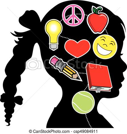 446x470 Healthy Mind Girl. Vector Illustration Of A Young Girl