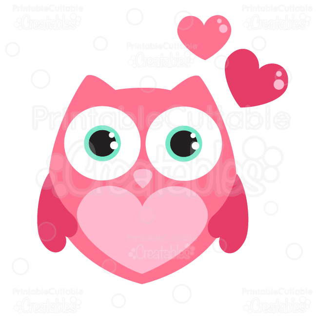 650x650 Hearts Clipart Owl