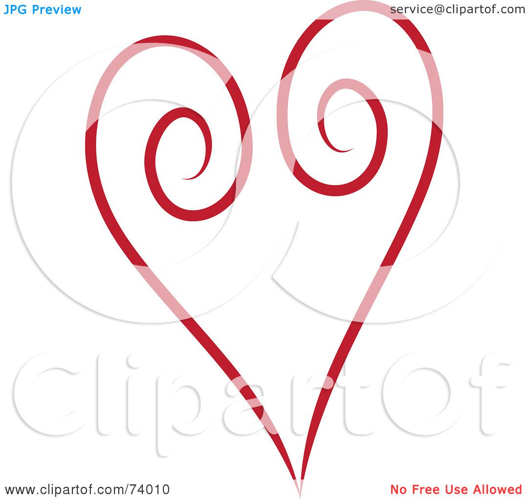 1080x1024 Royalty Free (Rf) Clipart Illustration Of A Red Swirl Heart Design