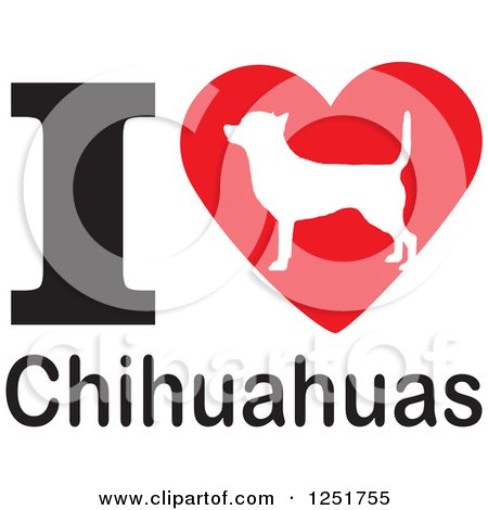 450x470 Clipart Of An I Heart Chihuahuas Dog Design